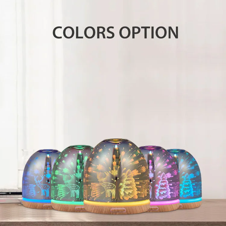 Led Light 7 Color Options Aroma Diffusee House Luxury Aromatherapy Natural Essential Oil Wholesale Diffusers Christmas Diffuser