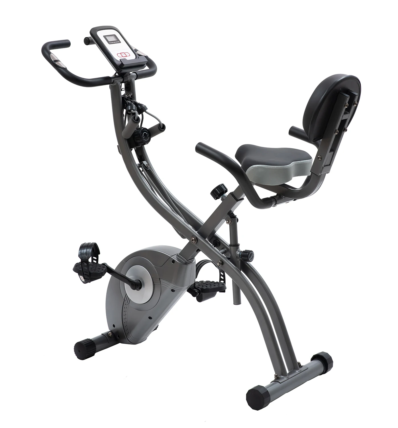XB3373R-2 Folding Magnetic Fitness Exercise Bike Recumbent Fitness Bike Foldable X Bike with Rope and Recumbent