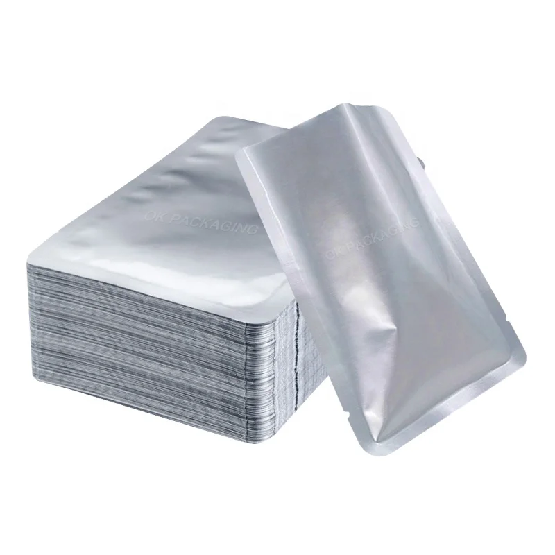 Custom Silver Resealable Foil Flat Ziplock Bags for your Party Favors Mylar Bag or Food Storage