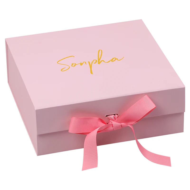 Custom Flat Folding Gift Box Empty Large Decorative Gift Box With Magnetic Lid For Wedding party Bridesmaid Proposal boxes