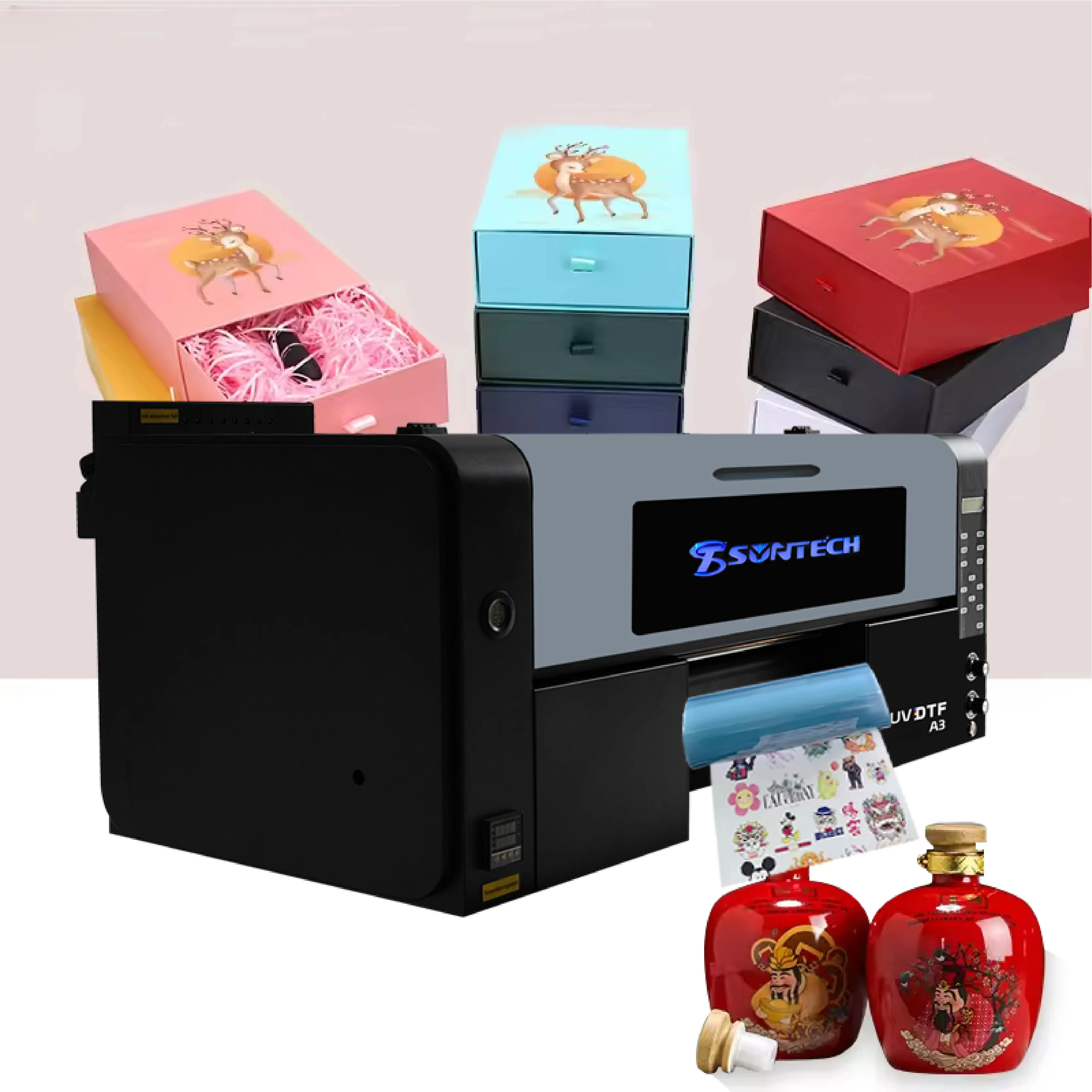 XP600 Impresora A3 UV Dtf принтер с лаком чехол для телефона стекло цилиндрическая бутылка Id карты наклейка