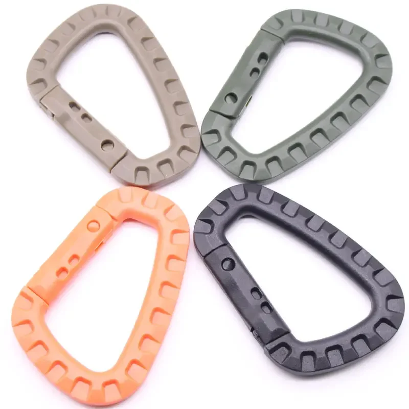 Tactical Molle Plastic Hook Carabiner Hiking D-ring Buckle Backpack Hooks Snap Clip Keychain Outdoor Clasp EDC Tool Keychain