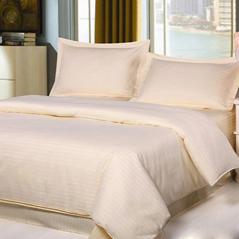 cotton satin comforter customized  hotel bedding sets jacquard white  bed linen