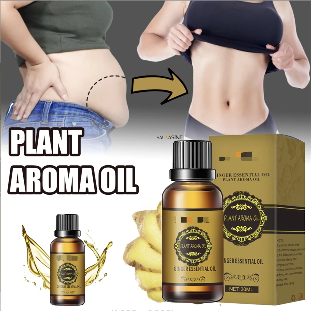 Oil Manufacturers Natural Ginger Belly Fat Drainage Oil 30ml for Lady and Man Tummy Weight-Loss Ginger Massage Body Slimming Oil