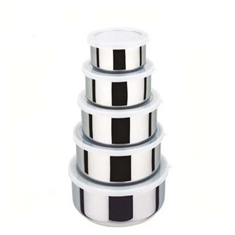 Hot Sale 5-Piece Stainless Steel Mixing Bowl Set Modern Fresh Box Design Sustainable Feature Minimum Order 100pcs