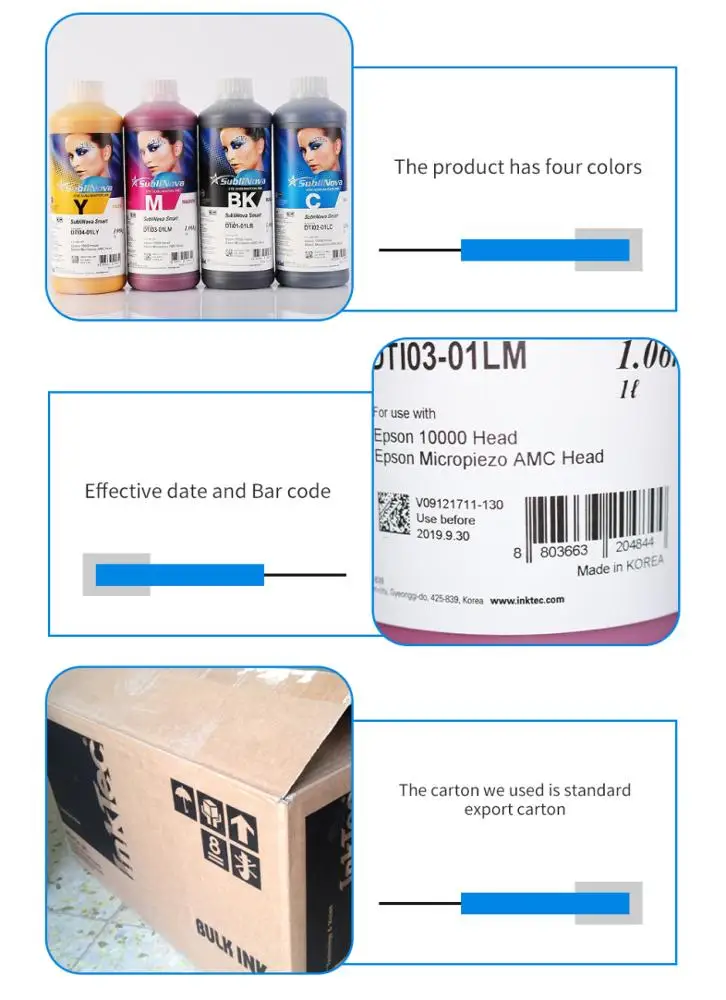 Wholesale Korea Heat Press 6 color Printing Sublimation Ink For Epson Dye Sublimation Ink