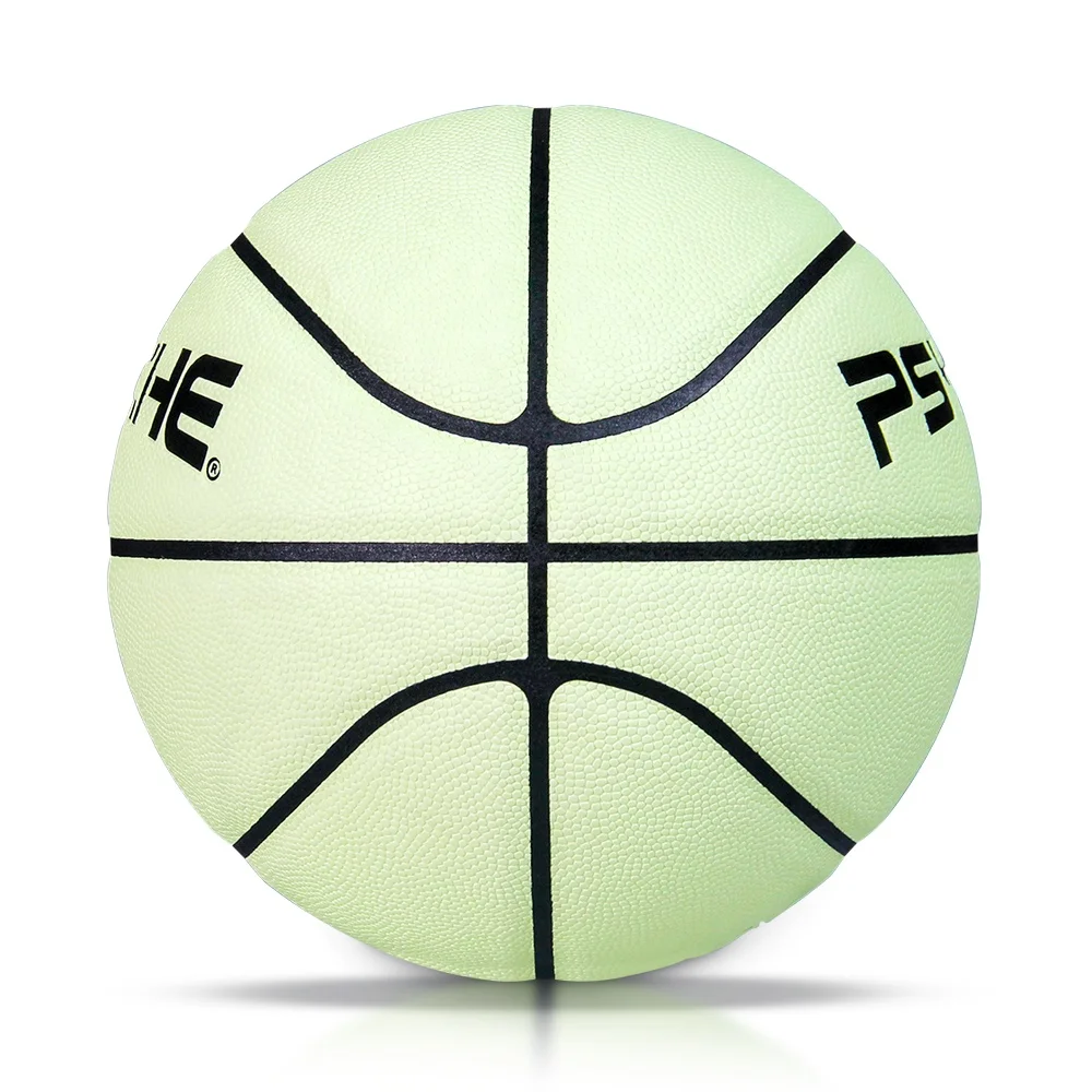 PSYCHE green light absorbing fluorescent basketball Luminous basketballs Glow In The Dark custom basketball balls size 7