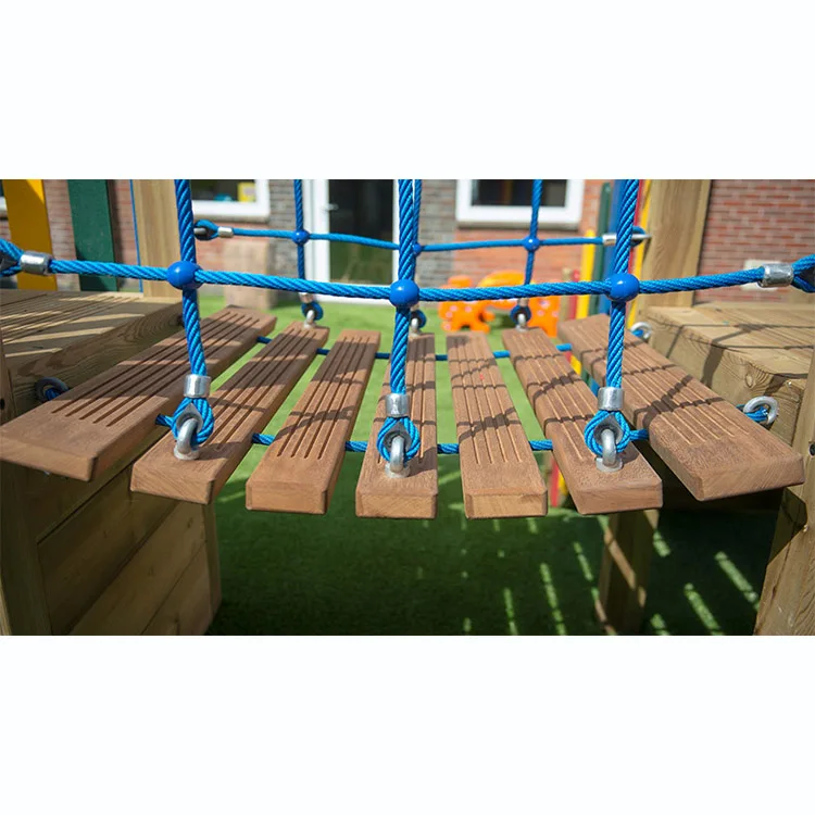 Hanlin Design Playground Equipment Kids Wood Suspended Bridge Kit Rope Bridge Kit for Adults and Kids
