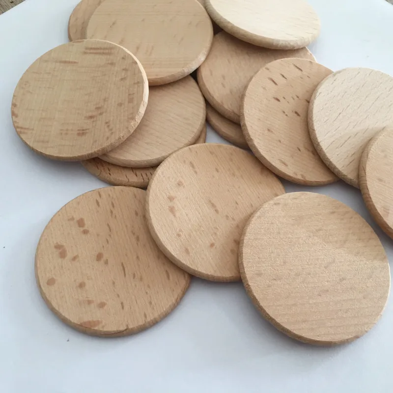 beech wood Round Blank Wooden Circles Counting Tokens Math Manipulative Counting Coins - Math Tools for Drawing Painting