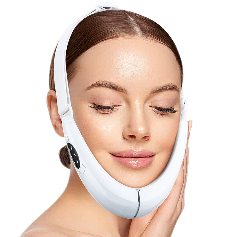 Face Lift Device Thin Chin Slimming Tape V Shape Microcurrent Face Lifting Machine Belt Facial Massager