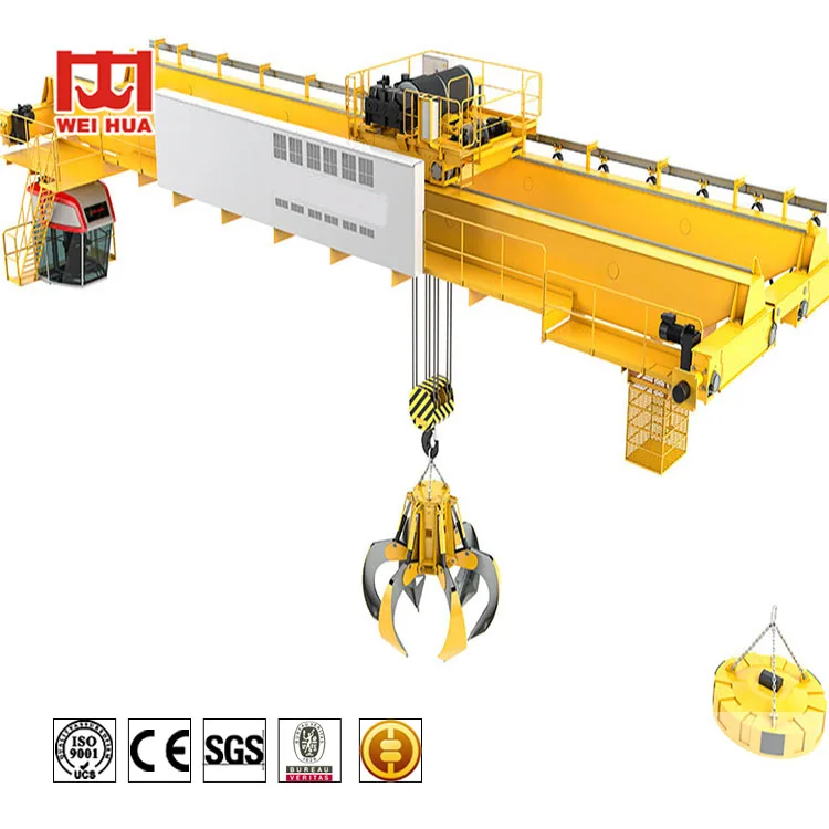 Customizable 10 ton 20 ton Grab Bucket Double Girder Overhead type bridge Crane