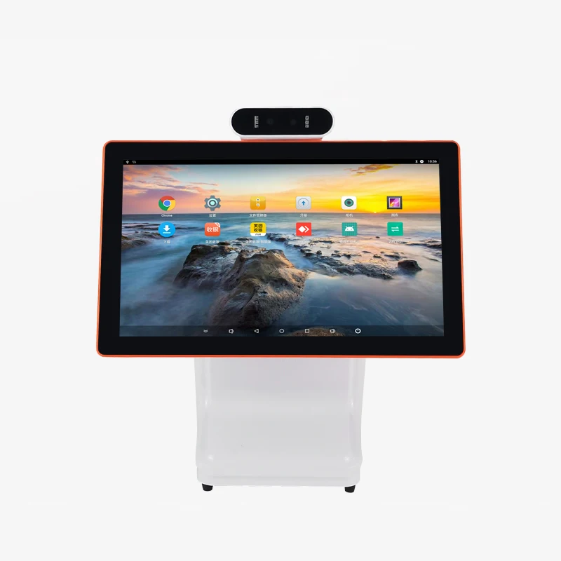 Winson 15 6 дюймовый POS-терминал с двойным сенсорным экраном Android бинокулярной камерой