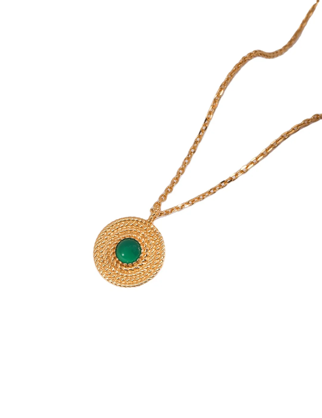 Chinese Jewelry Sterling Silver Rhodium 18K Gold Plated Locket Hetian Jade Pendant Necklace for Women