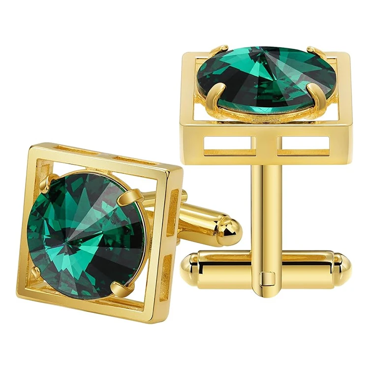 High Quality Fashion French Copper Main Stone round Metal Enamel Boat Anchor Mens Cufflinks