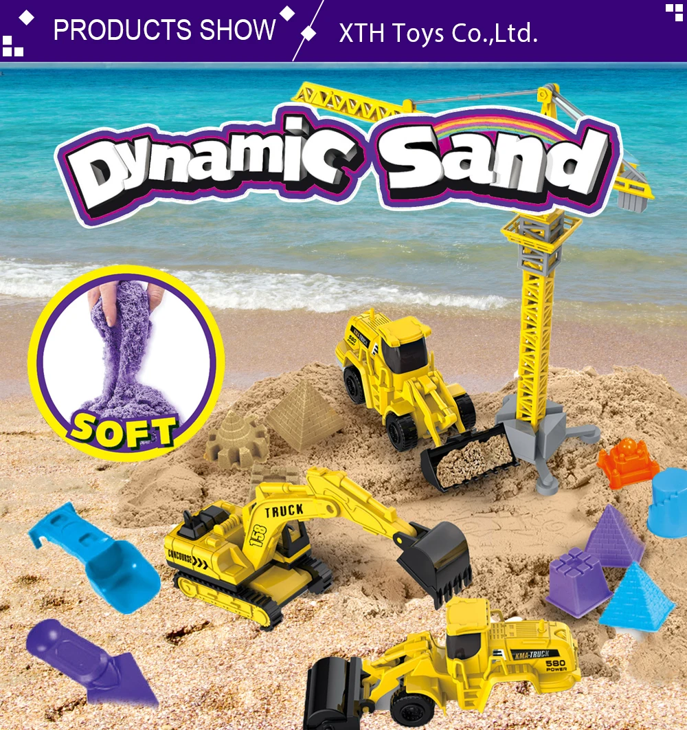 Eco Friendly DIY Magic Sand Educational Toys Engineering Vehicle Dynamic Sand Play Kit Slime Toy