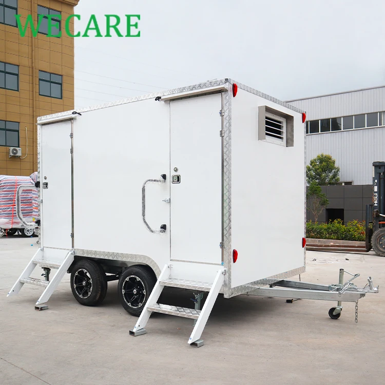 WECARE luxury portable restroom mobile porta potty outdoor toilet trailer and shower