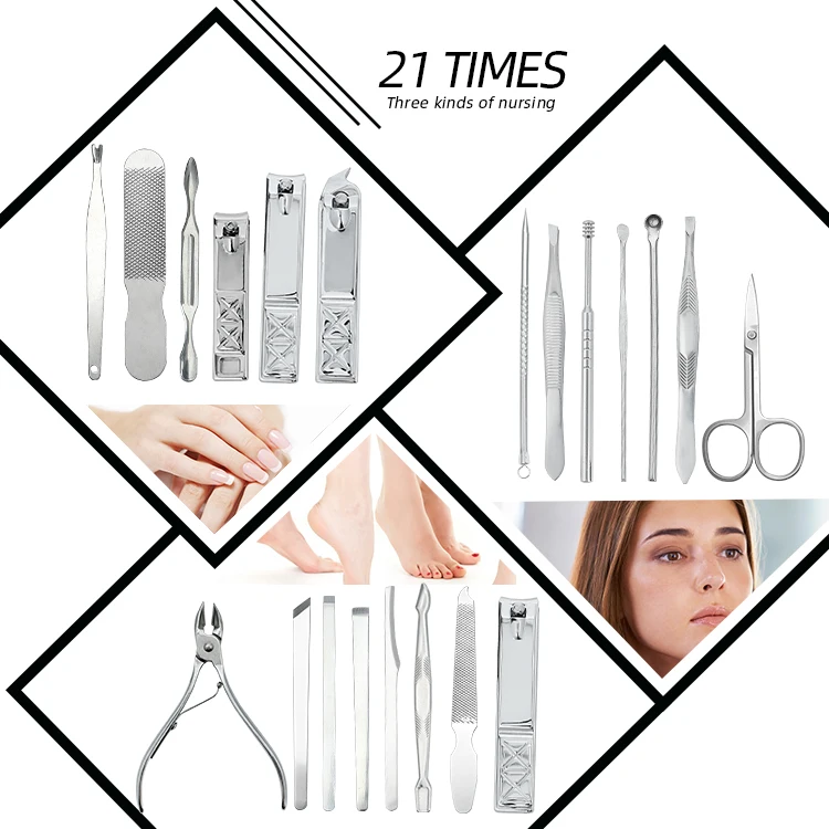 High Quality Set De Manicure Pedicure Nails Tool Cutter Clipper Care Art Kits Tools & Custom Logo Nail Kit Professional