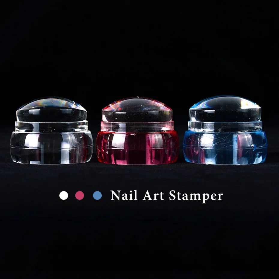 Hot Sale Nail Art Template Stamp Tool Scraper Set Jelly Silicone Stamp Nail Art Stamper