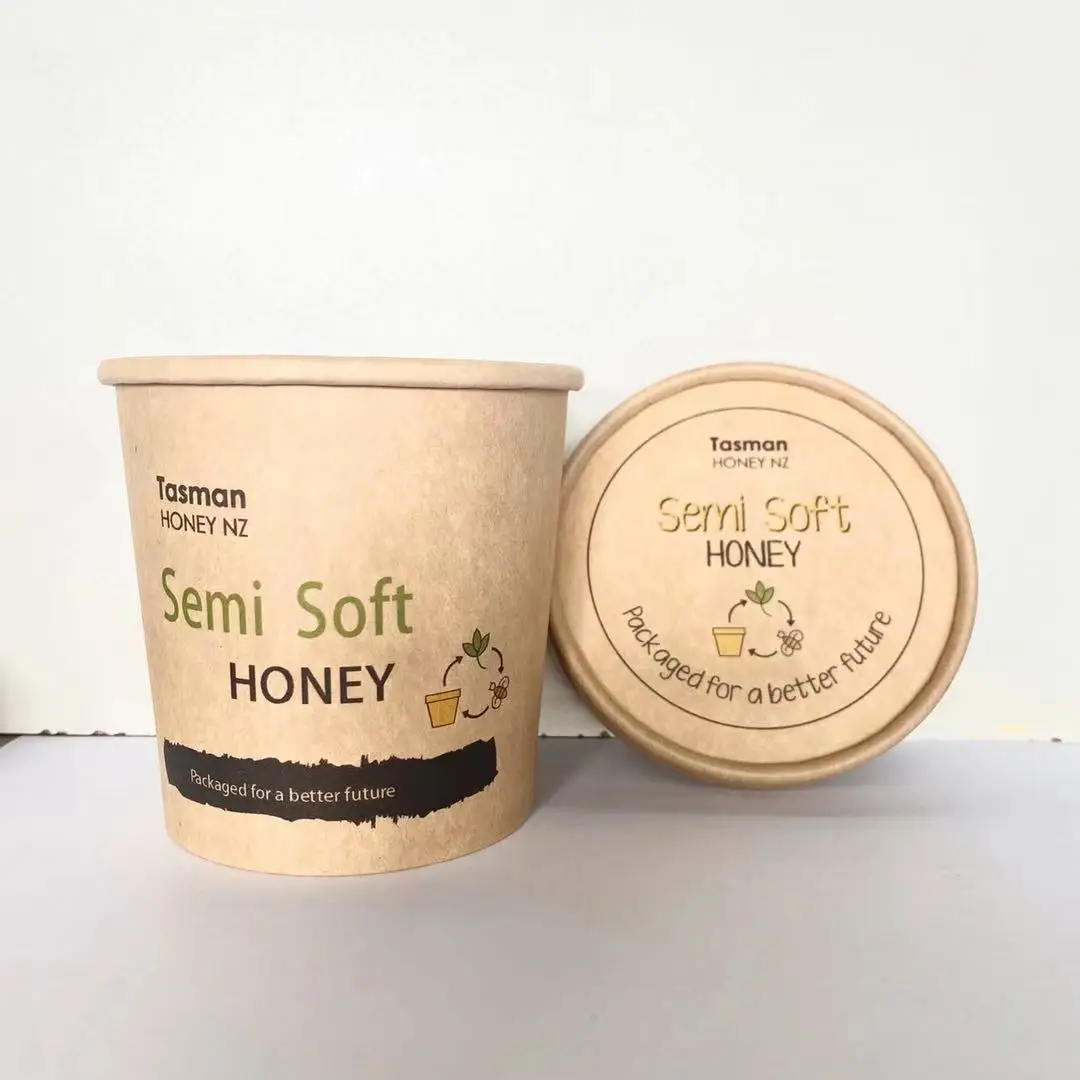 Soup Paper Cup With Lids PLA Soup Bowls With Biodegradable Paper Cup Plastic Lids Single Use Takeaway Food Container