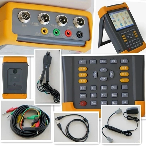 On-site three phase energy meter test equipment handheld 3 phase power quality analyzer