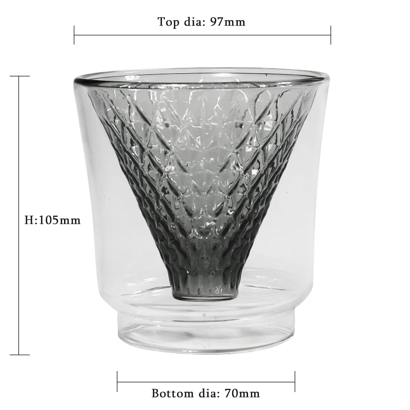 2021 New Product Coffee Filter Cup, Glass Crystal Eye Coffee Dripper, Reusable Manual Coffee Dripper Filter