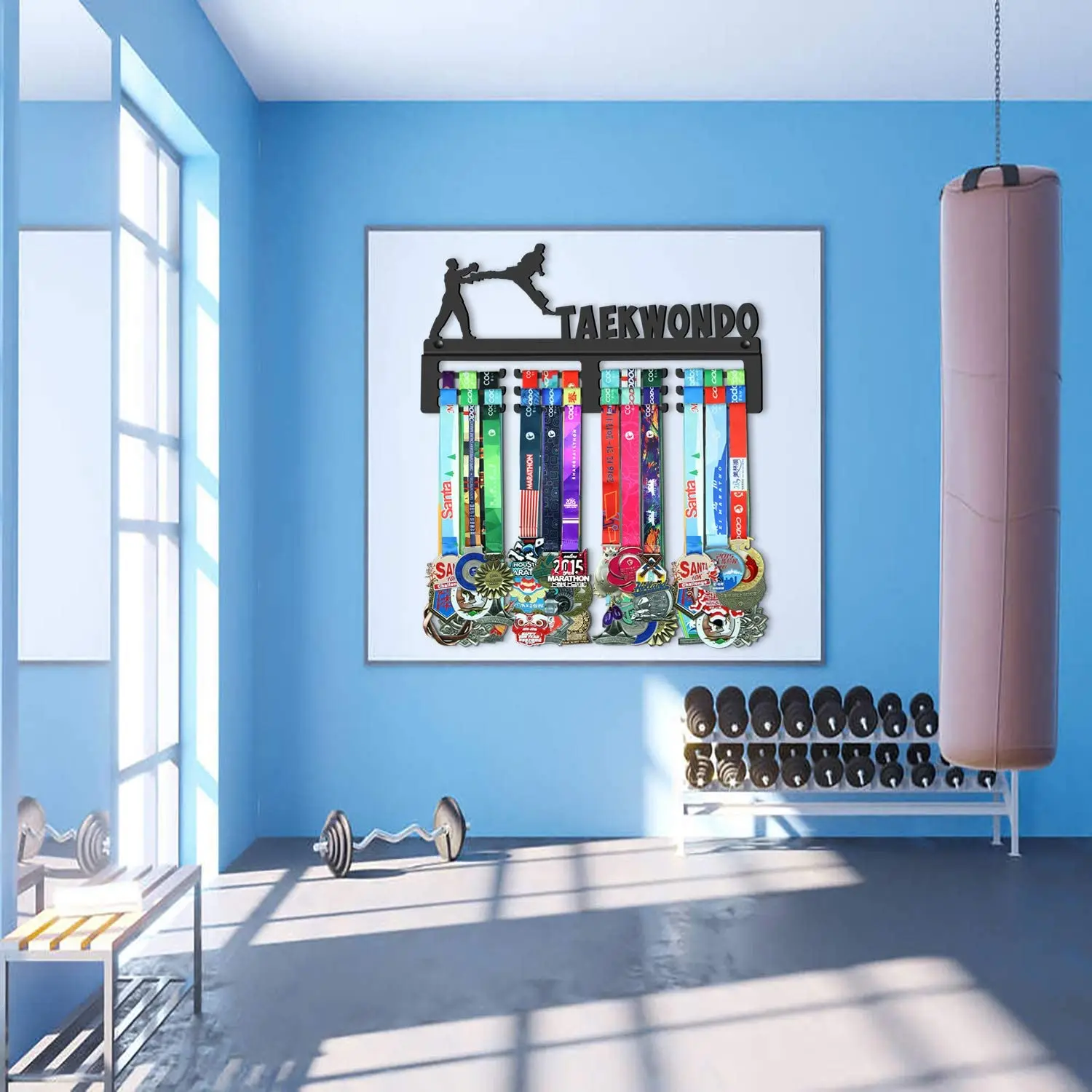 Custom Taekwondo Medal Holder Display Hanger Rack Frame Hold up to 50+ Medals Stainless Steel Medal Hanger