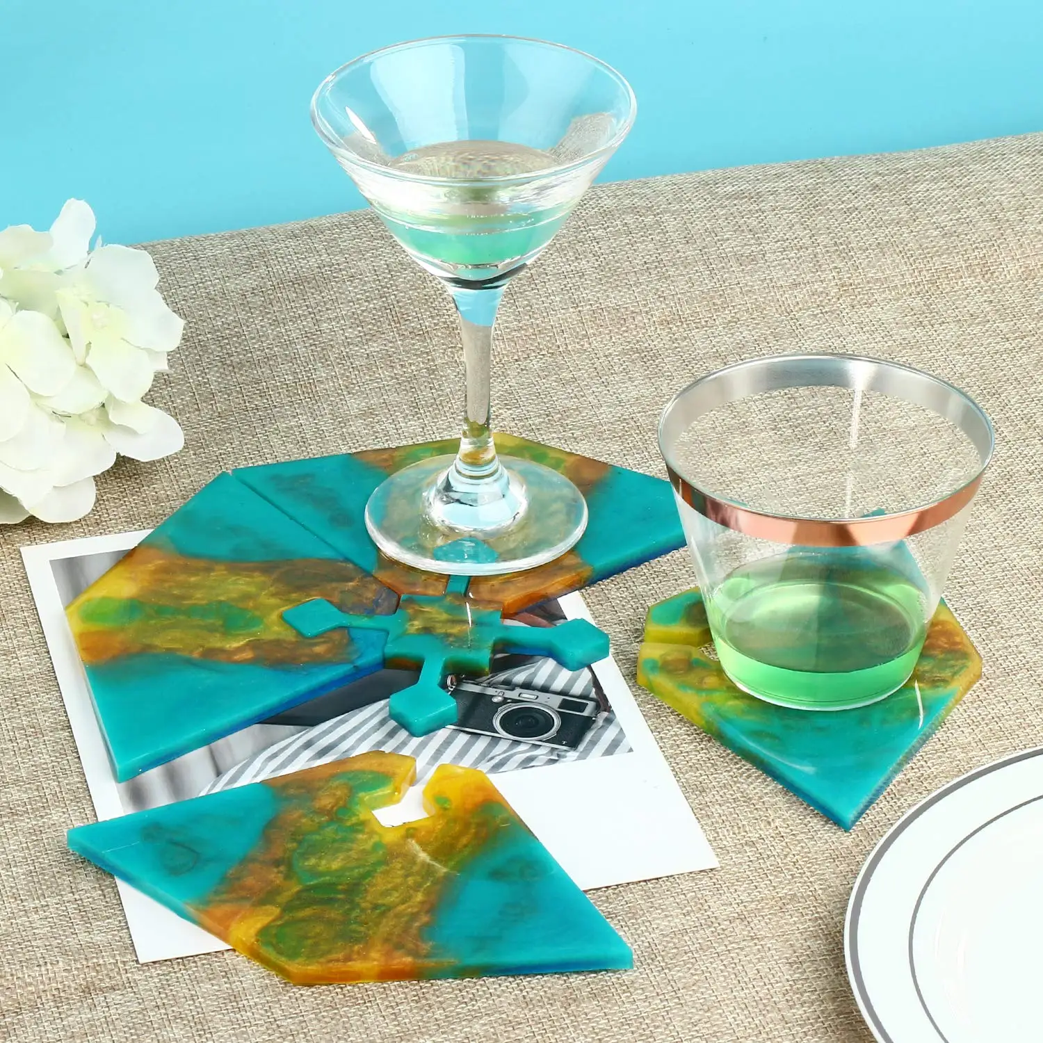 Silicone Coaster Molds for Epoxy Resin,Geode Coaster Mold for Resin Casting