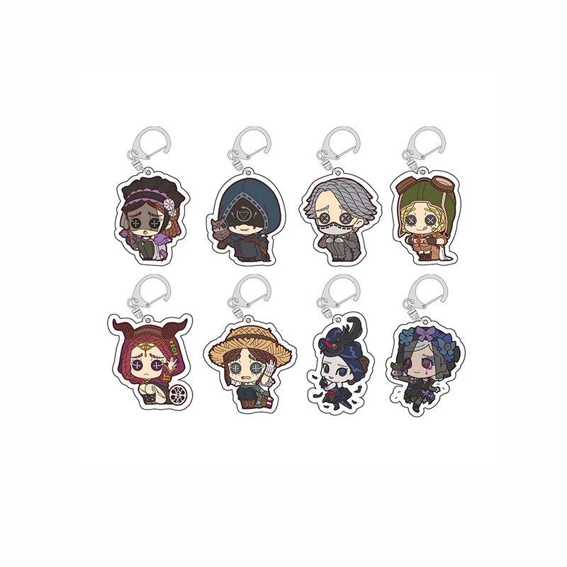 Hot Game Identity V Keychain Mercenary Gardener Embalmer Perfumer Priestess Seer Acrylic Key Chain Anime Jewelry Bag Accessories