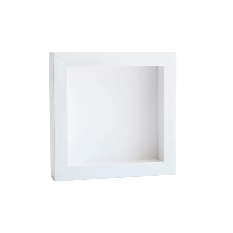 High Quality Customized Wholesale White Wooden Art 3D Shadow Frame Deep Photo Frame Dried Flower Shadow Box Photo Frame