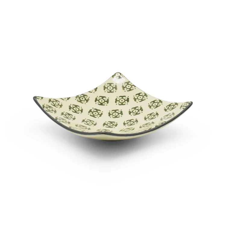 Custom Ceramic seving platter dinnerware 10 inch  square dish flower printing Japanese style collection stoneware plate