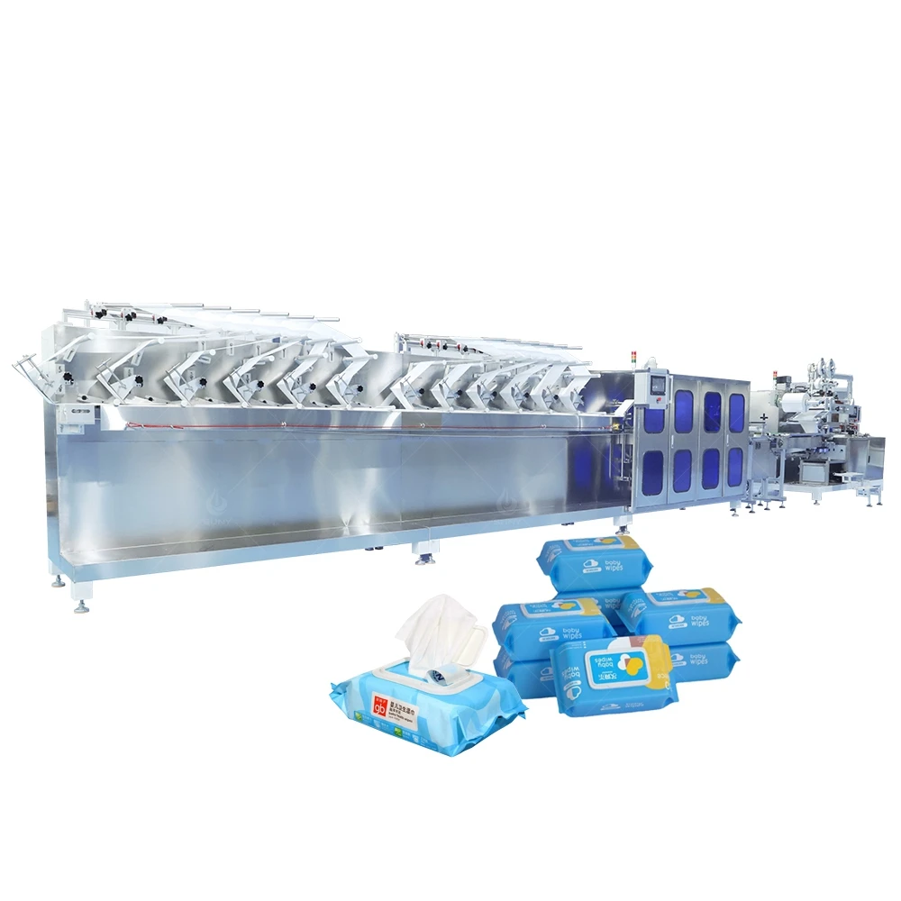 Automatic Wet Wipes Tissue Production Line for 72 Pieces Packing Machine Baby Wipes Machine Price