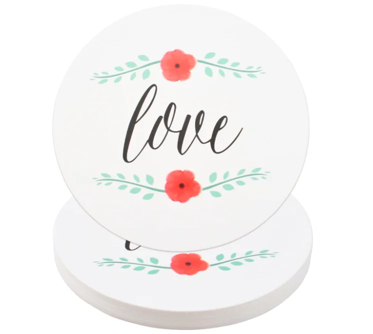 Wholesale Bar Drink Customized Printed Cardboard Pulp Board Paper Coasters