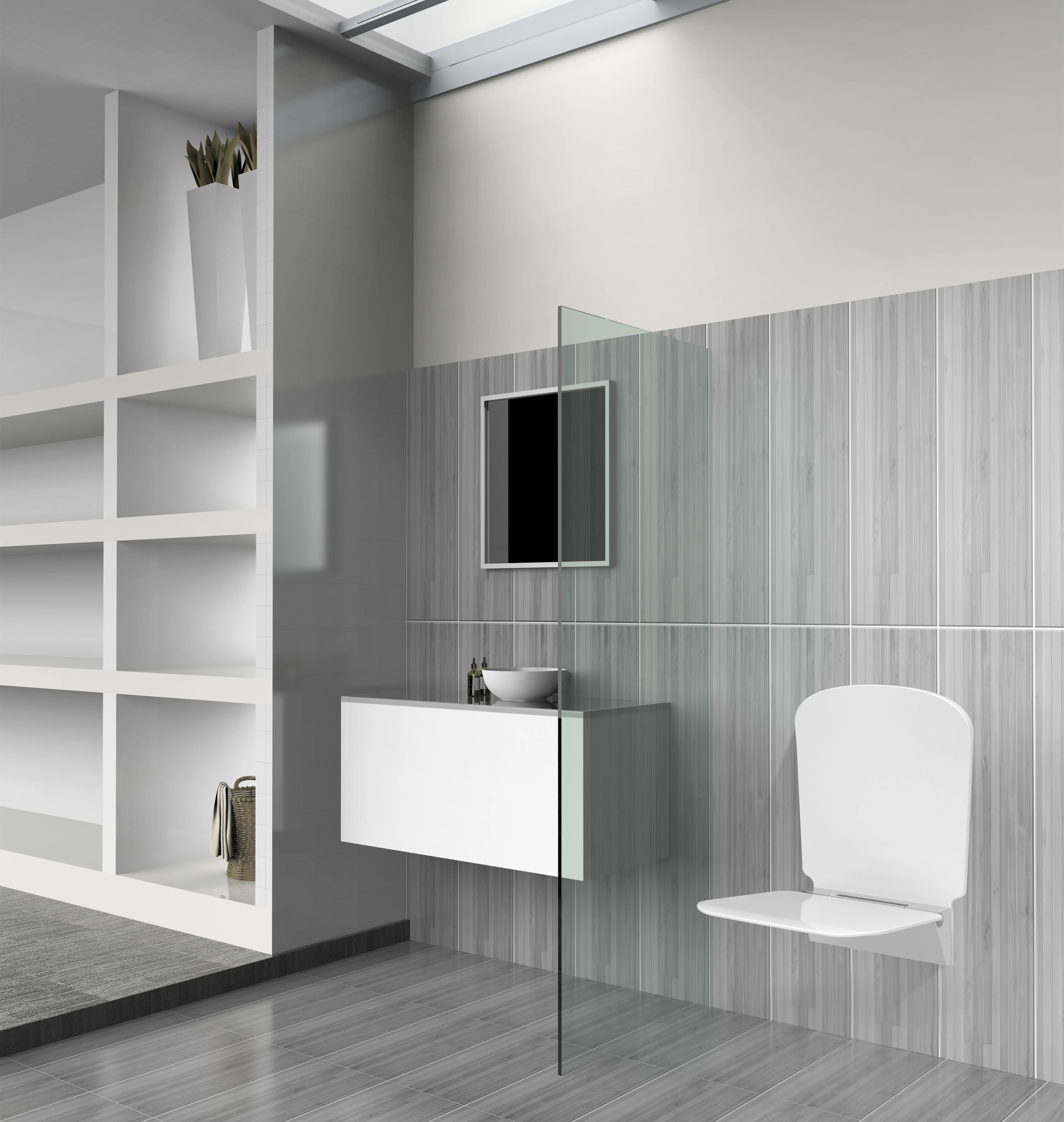 Good Price High Quality Wall Mounted Shower Toilet Slim Bathroom Shower Chair OEM Folding Shower Seat