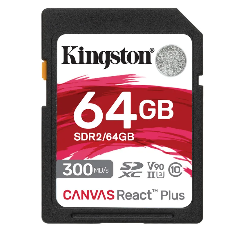  Оптовая продажа Kingston Canvas реагируют плюс SDXC класса 10 SD слот для карт памяти SDR2 UHS-300MBs R высокоскоростная вспышка карты SDR/128 ГБ