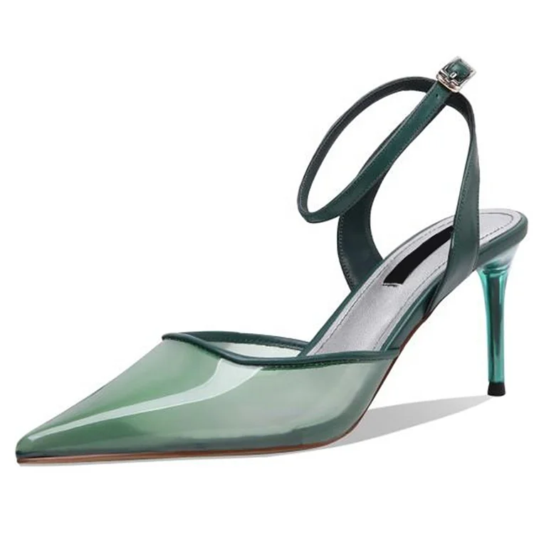 2020 summer European and American style stiletto pointed transparent sandals fashion pointed toe hollow open toe ladies sandals