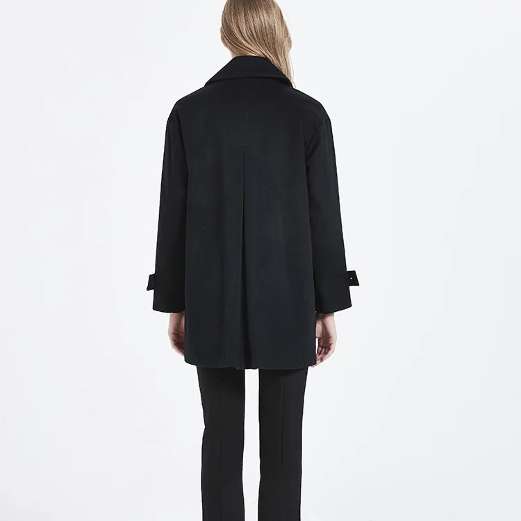 Europe America fashion long coats women wool cashmere blend coat double breasted