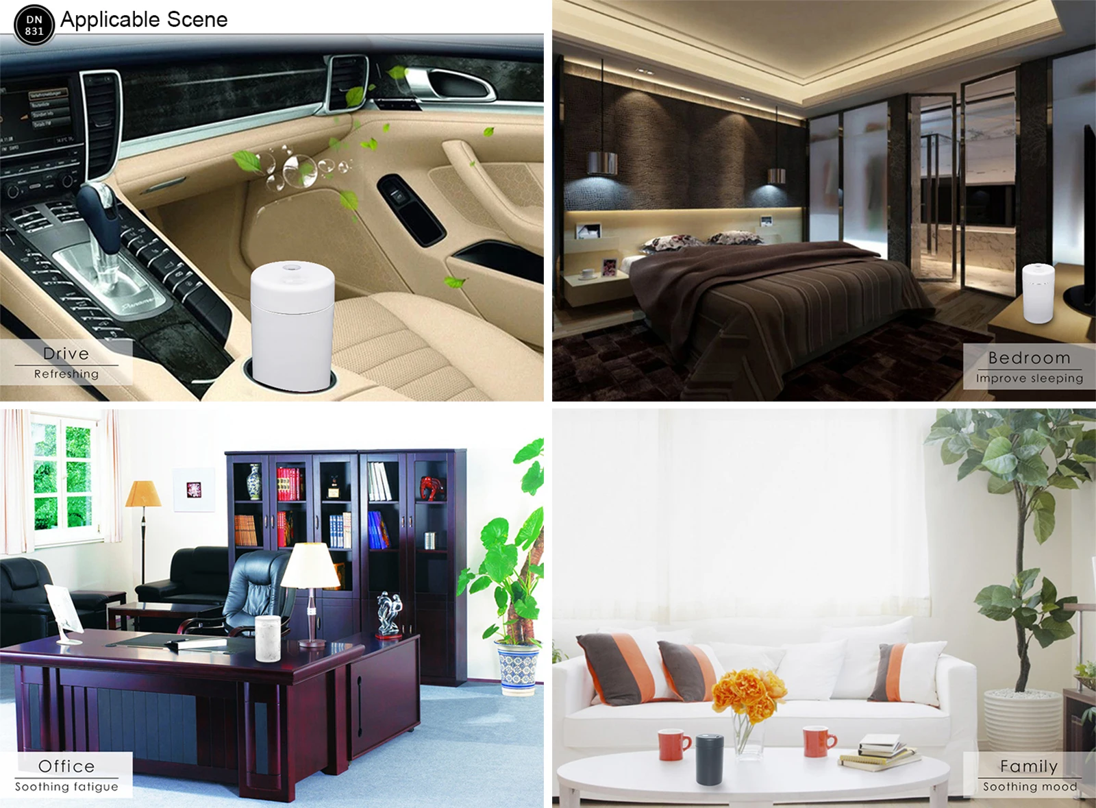 Portable Battery Mini Car Diffuser Essential Oil Fragrance Automatic Waterless Aroma Diffuser