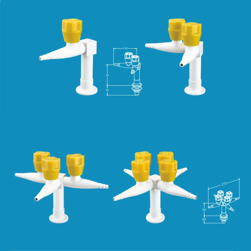 New Design Reliable Quality Customize solid brass Laboratory Double Port Lab gas tap