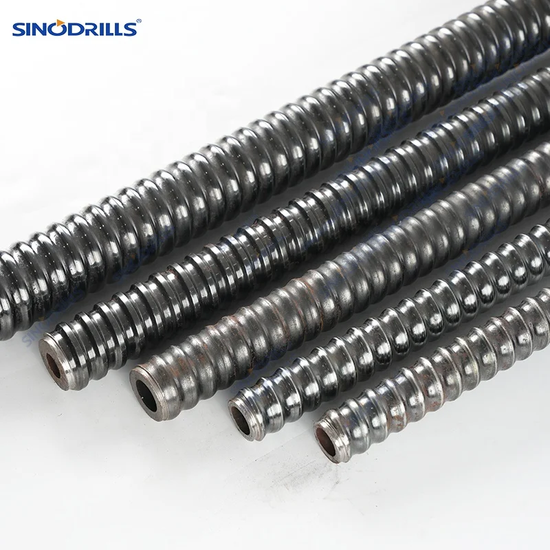 SINODRILLS Multi Function R38N 19mm R Thread Hollow Bar Self Drilling Anchor Bar Drill Rod Expansion Shell Rock Bolt