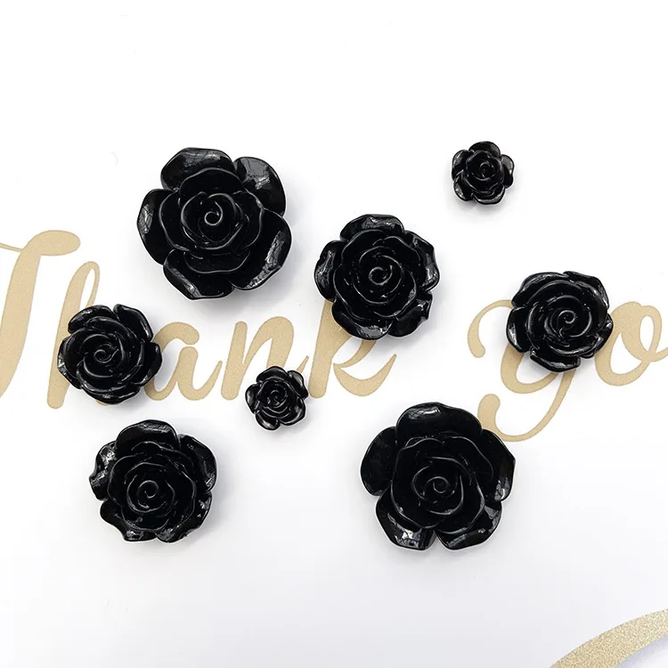 hot selling black retro Baroque flower decoration accessories angel charm DIY resin craft flowers