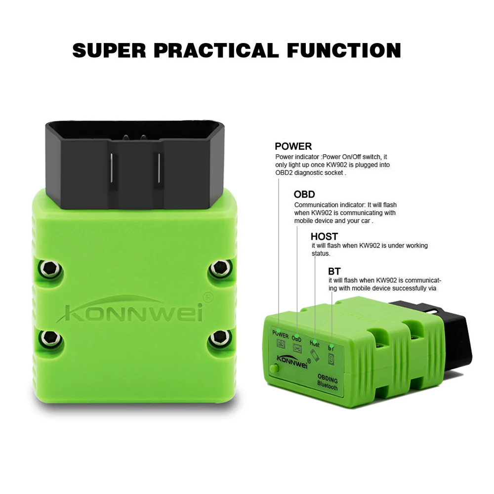 Fault-Detector For Most of Auto Cars Diagnostic Tool KW902 ELM327 BT 3.0 OBD2 OBDII Car Engine Diagnostic Codel