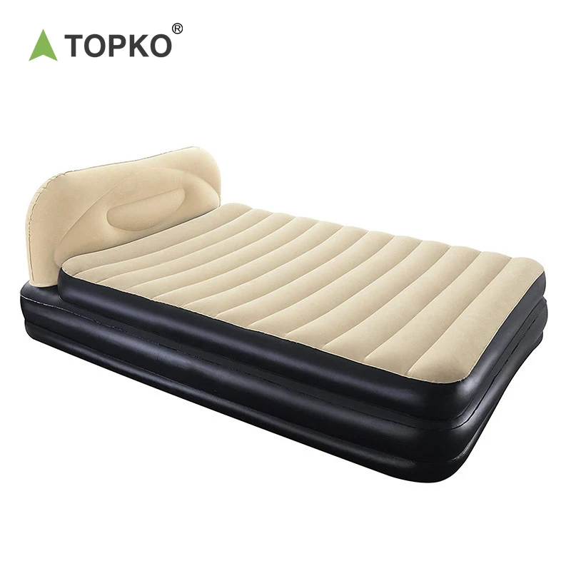 TOPKO высокое качество ПВХ надувная двуспальная кровать крытый и открытый портативный надувной матрас