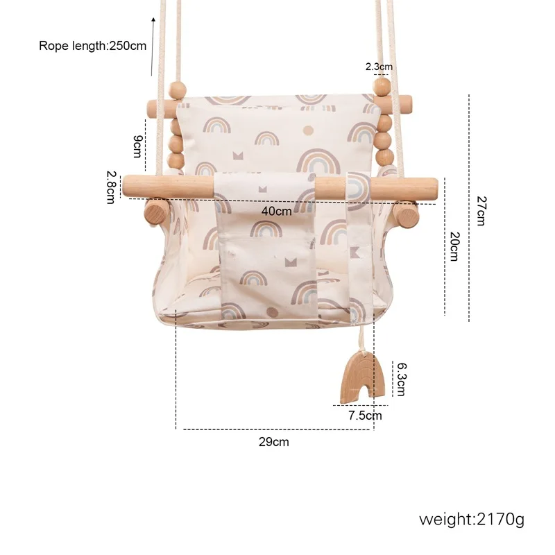 Superior goods Baby patio swing indoor fabric toys children cloth pocket floral swing outdoor hanging basket baby rocking chair