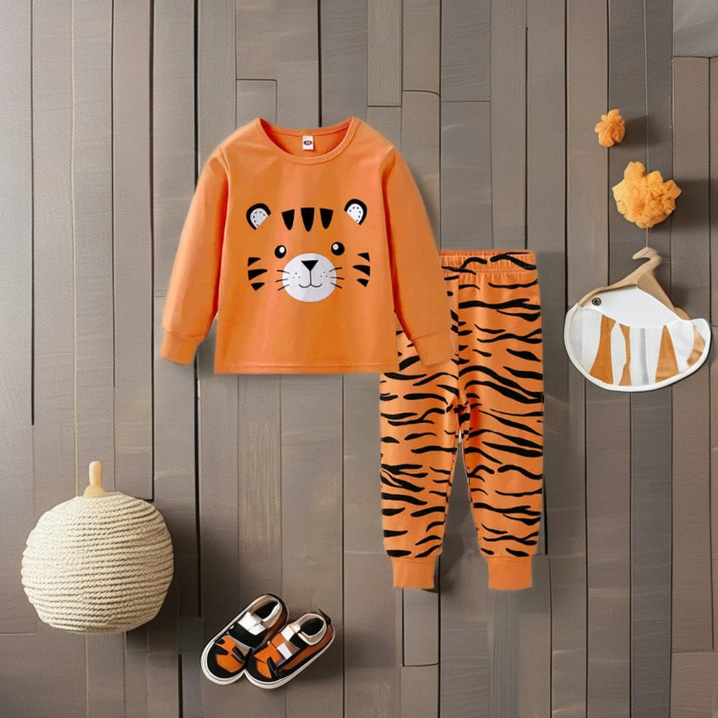 Animal Baby Clothes 100% Cotton Autumn and Winter Kids Clothes Wholesale Super Soft Long Sleeve Organic Bamboo Children Pajamas