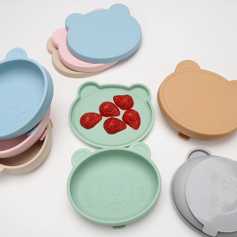 Supplies Baby Bowl Spoon Bib Silicone Suction Bowls For Baby, Leakproof Baby Bowl With Suction Silicone Base Removable Lid