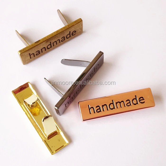 Metal Bag Label Handmade In 4 Colors Finishes For Bag Making