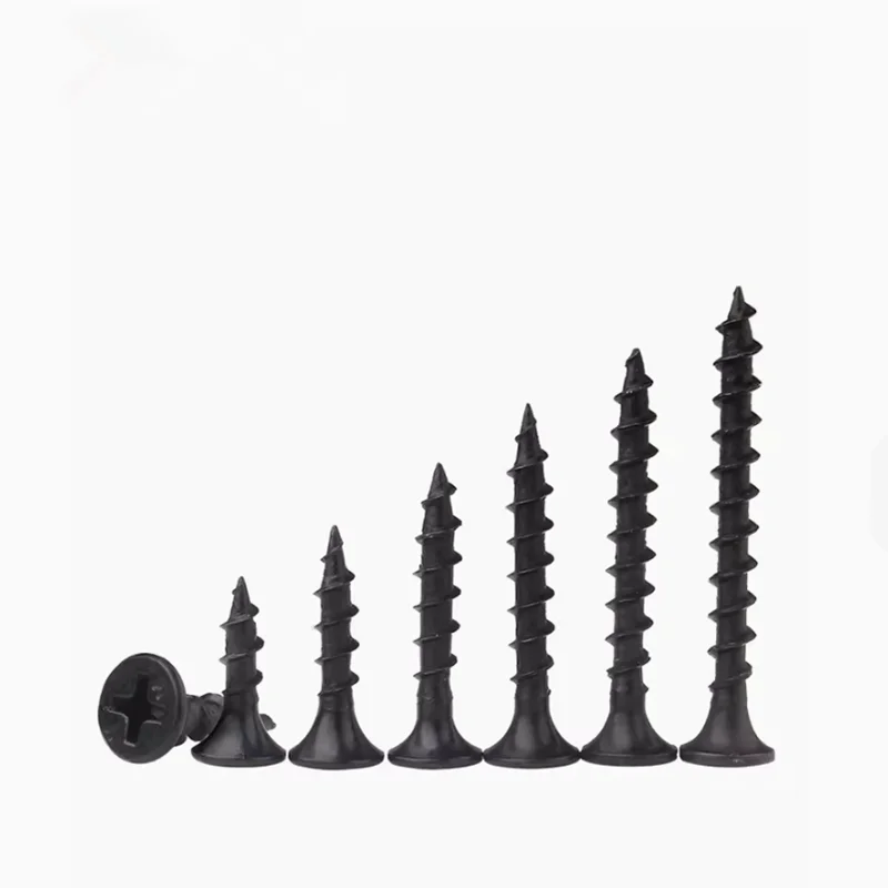 Factory Coarse Thread Black Oxide Phosphate Gypsum Board Self-Tapping Drywall Screw For Wood