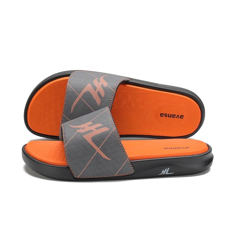 Henghao Oem Factory Price Personalized Outdoor Slides Custom Logo Beach Sandals Custom Logo Beach Sandals With Foam Inside Sole