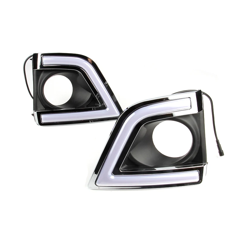 Кин 12V daylamp для Corolla 2014-2017 белого и желтого цвета DRL Вождения колпак противотуманных фар свет фар