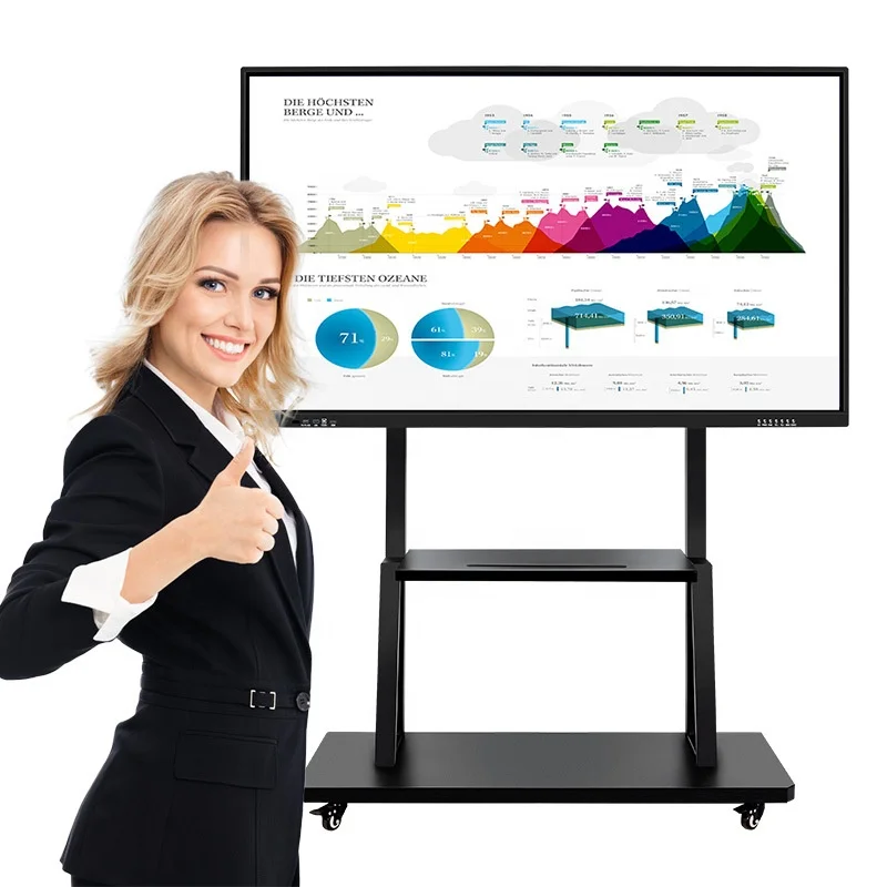 65 75 86 дюймов 4K экран Multi Touch LCD интерактивная доска умная школьная доска для обучения